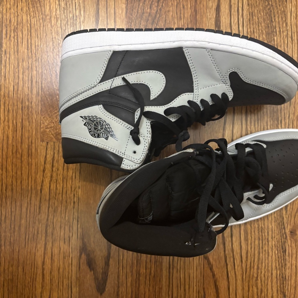 Jordan One Black and Gray Sneakers, men size 10.5, women size 12.